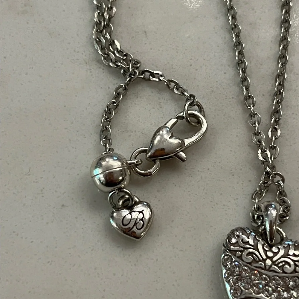 Retired Brighton reversible love rhinestone heart adjustable necklace - Picture 14 of 14